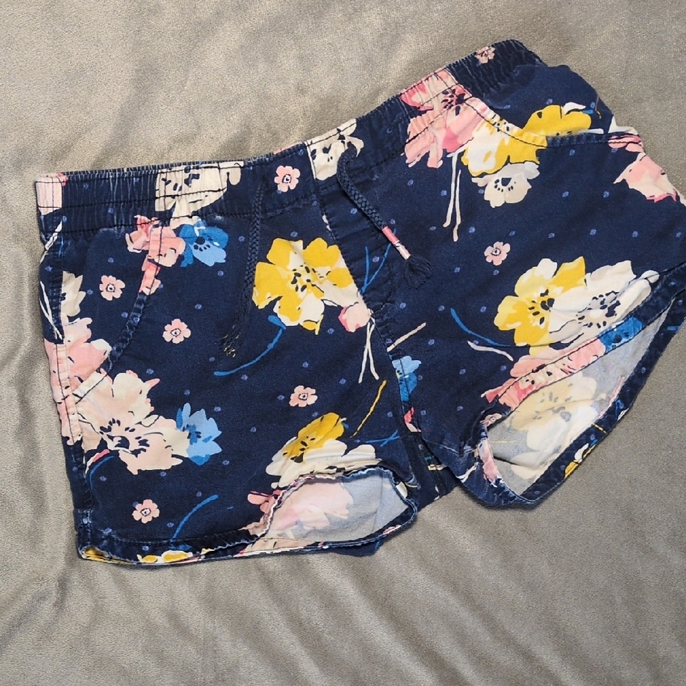 Floral Women's Shorts - Navy Blue